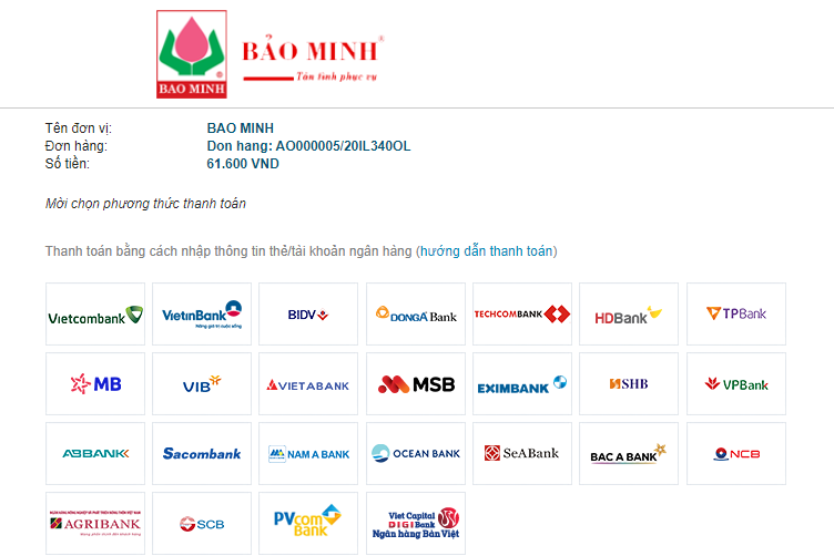 Khách hàng có thể thanh toán phí bảo hiểm bằng thẻ ATM nội địa của các ngân hàng