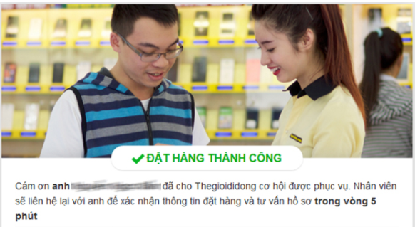 Đặt hàng thành công