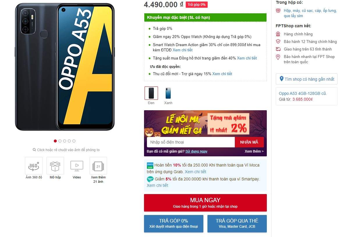 Chọn hình thức trả góp