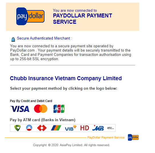 Chọn phương thức thanh toán