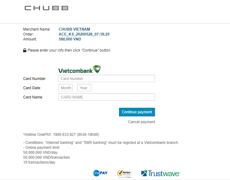 Thanh toán bằng thẻ ATM nội địa