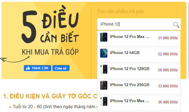 Nhập tên điện thoại mà khách hàng muốn mua