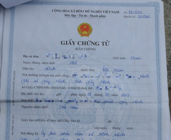 thủ tục đăng ký khai tử