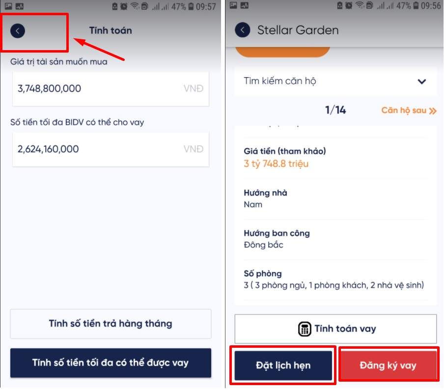 Đặt lịch hẹn BIDV