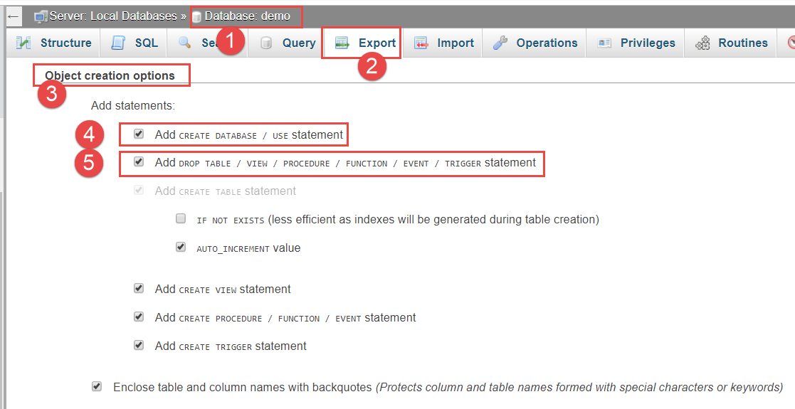 15 export database phpmyadmin 2 5bd3ce6f4521c Localhost/phpmyadmin là gì? hướng dẫn cách sử dụng cơ bản