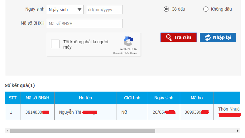 Kết quả tra cứu