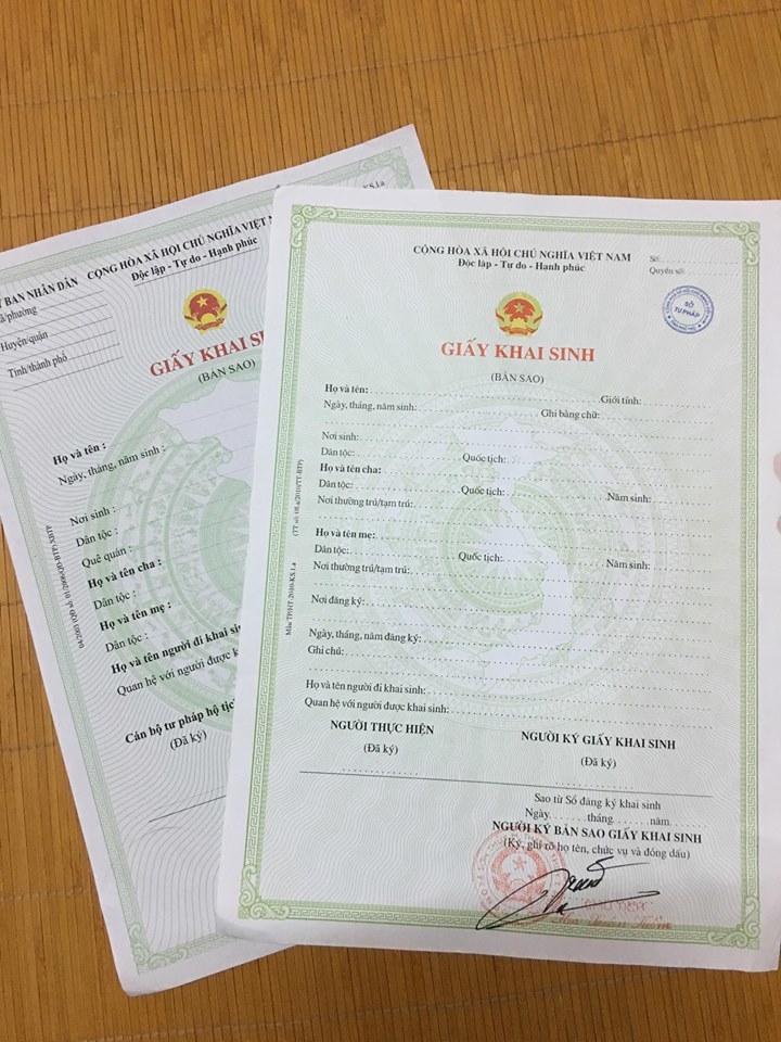 bản sao Giấy khai sinh có thời hạn