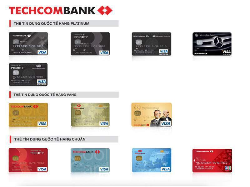 Các loại thẻ Visa của ngân hàng Techcombank