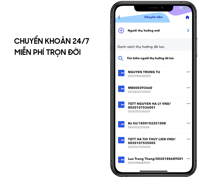 Miễn phí trọn đời khi chuyển khoản tại MB Bank