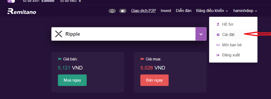 Mở tài khoản trên Remitano