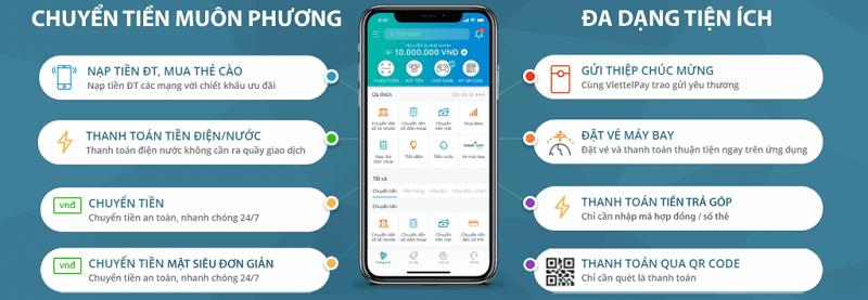 ViettelPay mang đến nhiều tính năng nổi trội cho khách hàng ki sử dụng