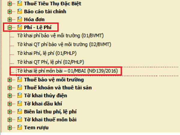 cách lập tờ khai lệ phí môn bài
