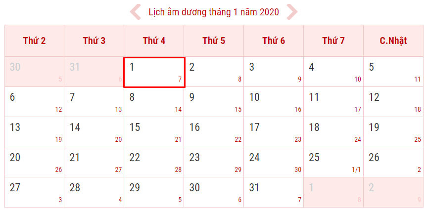 lịch nghỉ tết dương lịch 2020