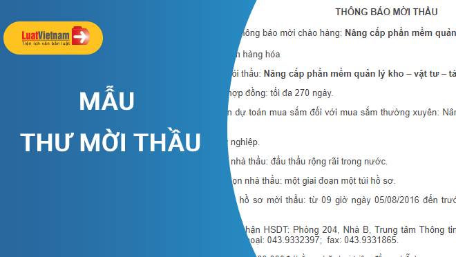 Mẫu thư mời thầu và hướng dẫn lập chuẩn nhất