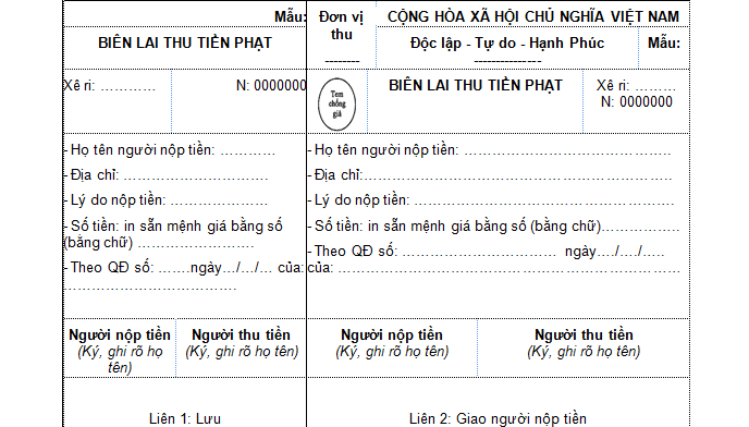 7 mẫu tờ khai lĩnh vực thu nộp ngân sách nhà nước năm 2020