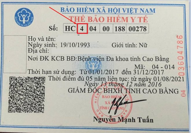 Ý nghĩa của các con số trên thẻ bảo hiểm y tế