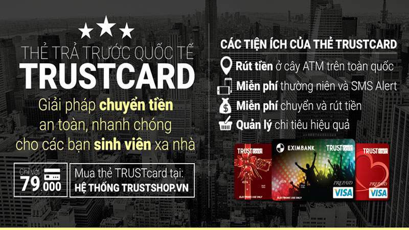 Rất nhiều tiện ích khi sử dụng thẻ trả trước Eximbank
