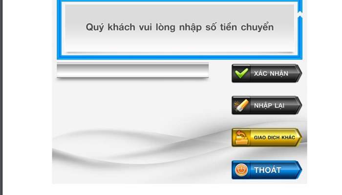 Nhập số tiền cần chuyển khoản