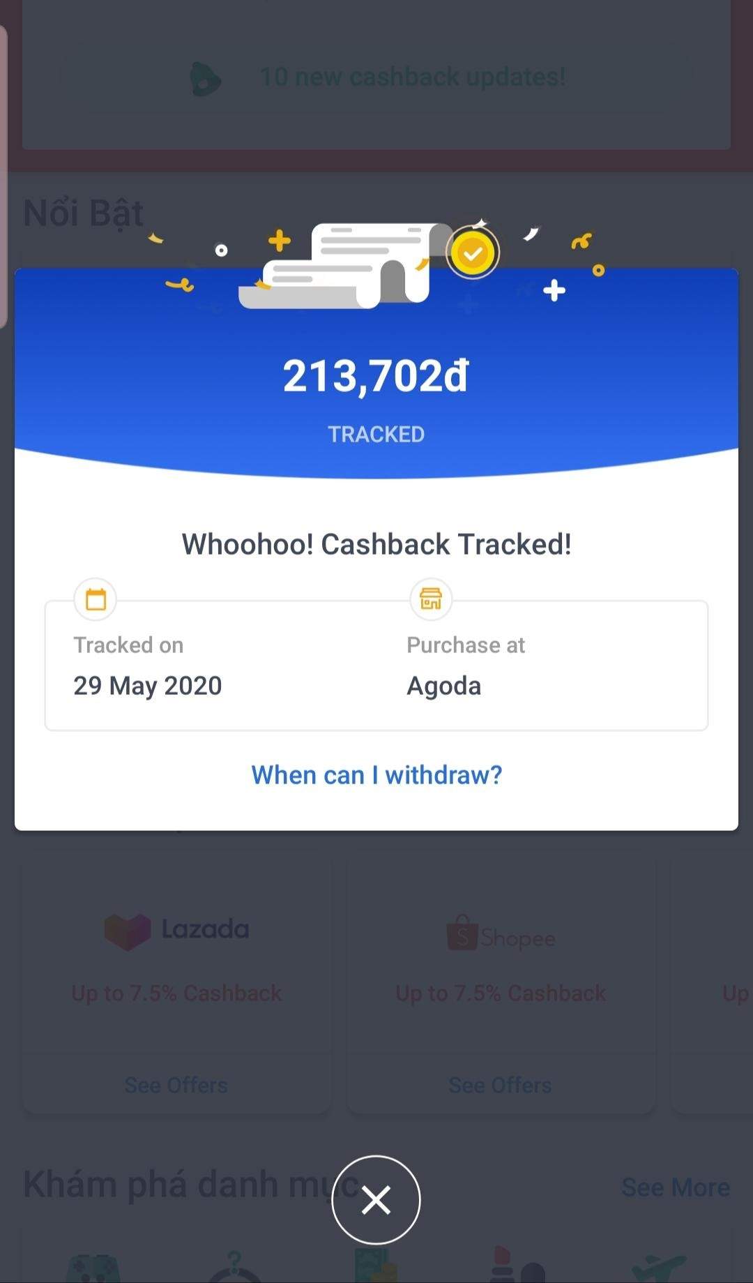 Hoàn tiền ShopBack