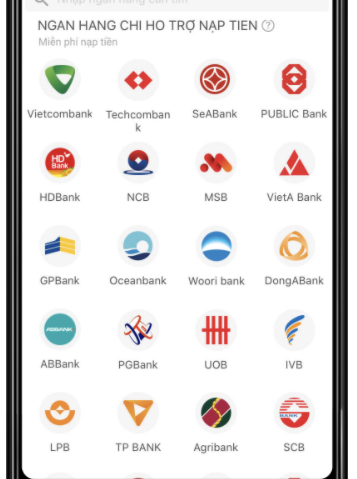 Chọn ngân hàng liên kết