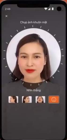 Chụp ảnh gương mặt để xác minh thông tin