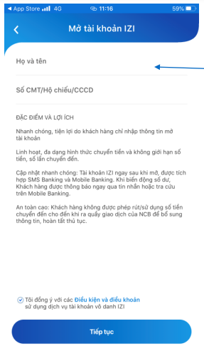 Nhập thông tin giấy tờ tùy thân