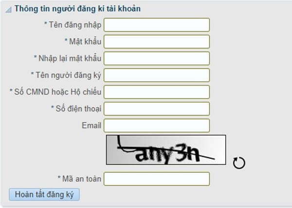 Kê khai thông tin người đăng ký tài khoản khai báo tạm trú
