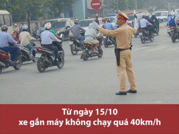 xe gắn máy không chạy quá 40km/h