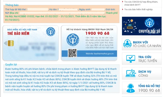 tra cuu gia tri su dung the bhyt anh 3