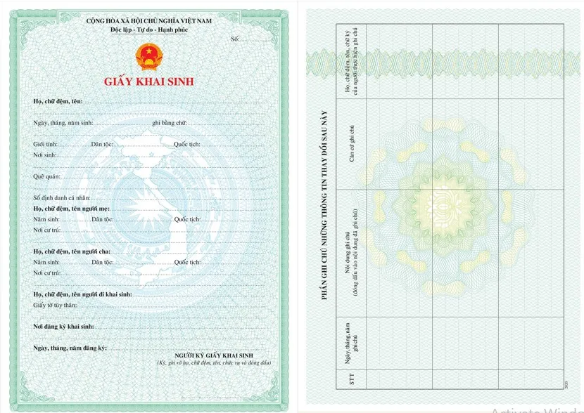 mẫu giấy khai sinh mau giay khai sinh