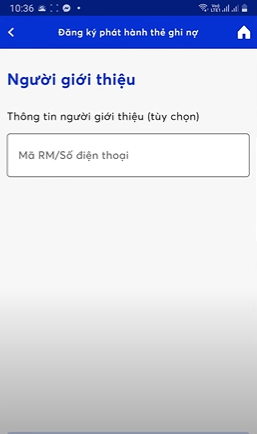 Điền thông tin người giới thiệu