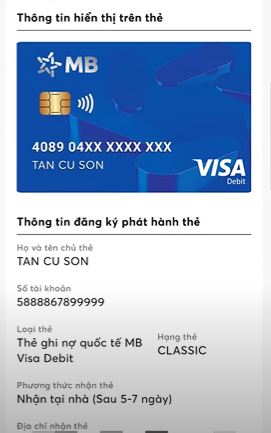 Xác nhận thông tin thẻ