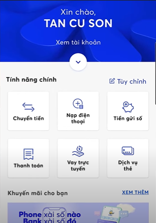 Chọn dịch vụ thẻ