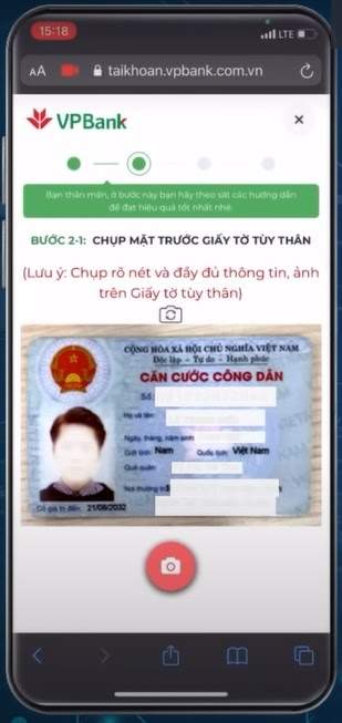 Chụp ảnh CMND/CCCD