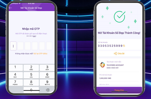 Nhập mã OTP và hoàn tất giao dịch