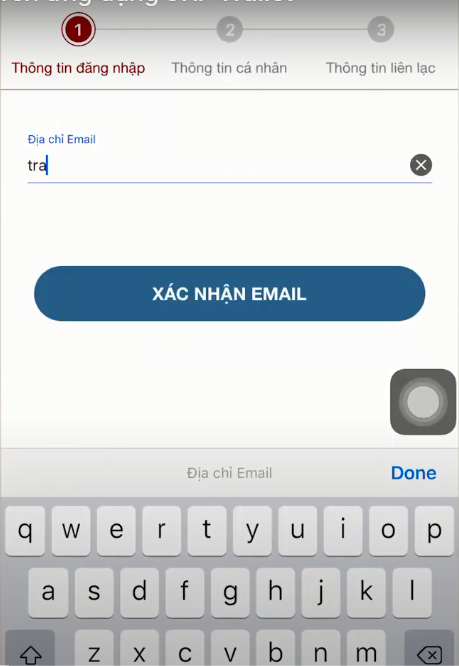 Nhập địa chỉ email để đăng ký tài khoản