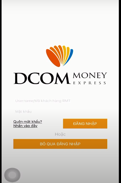 Đăng nhập vào hệ thống Dcom