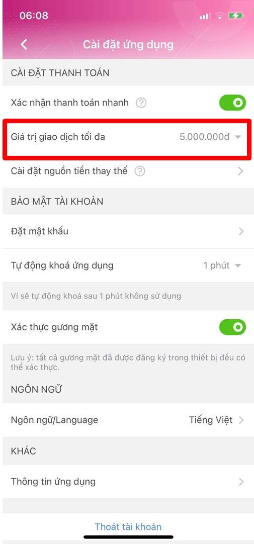 Nhấn vào xác nhận thanh toán