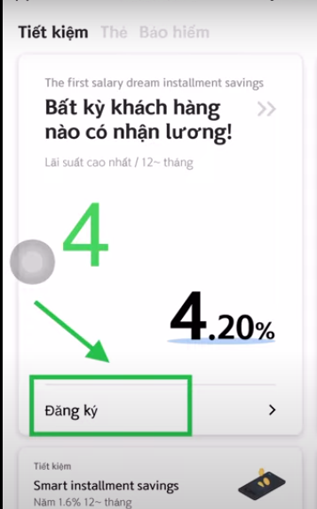 Đăng ký mở sổ tiết kiệm