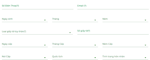 Điền thông tin cá nhân