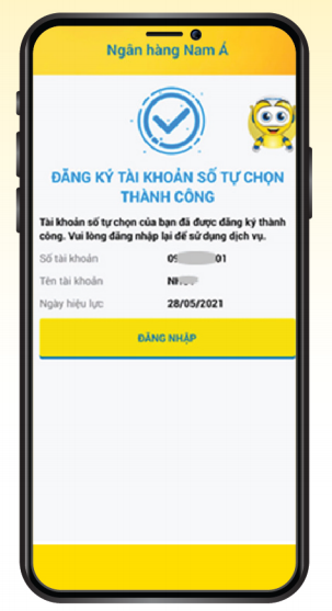 Giao dịch mở tài khoản thành công