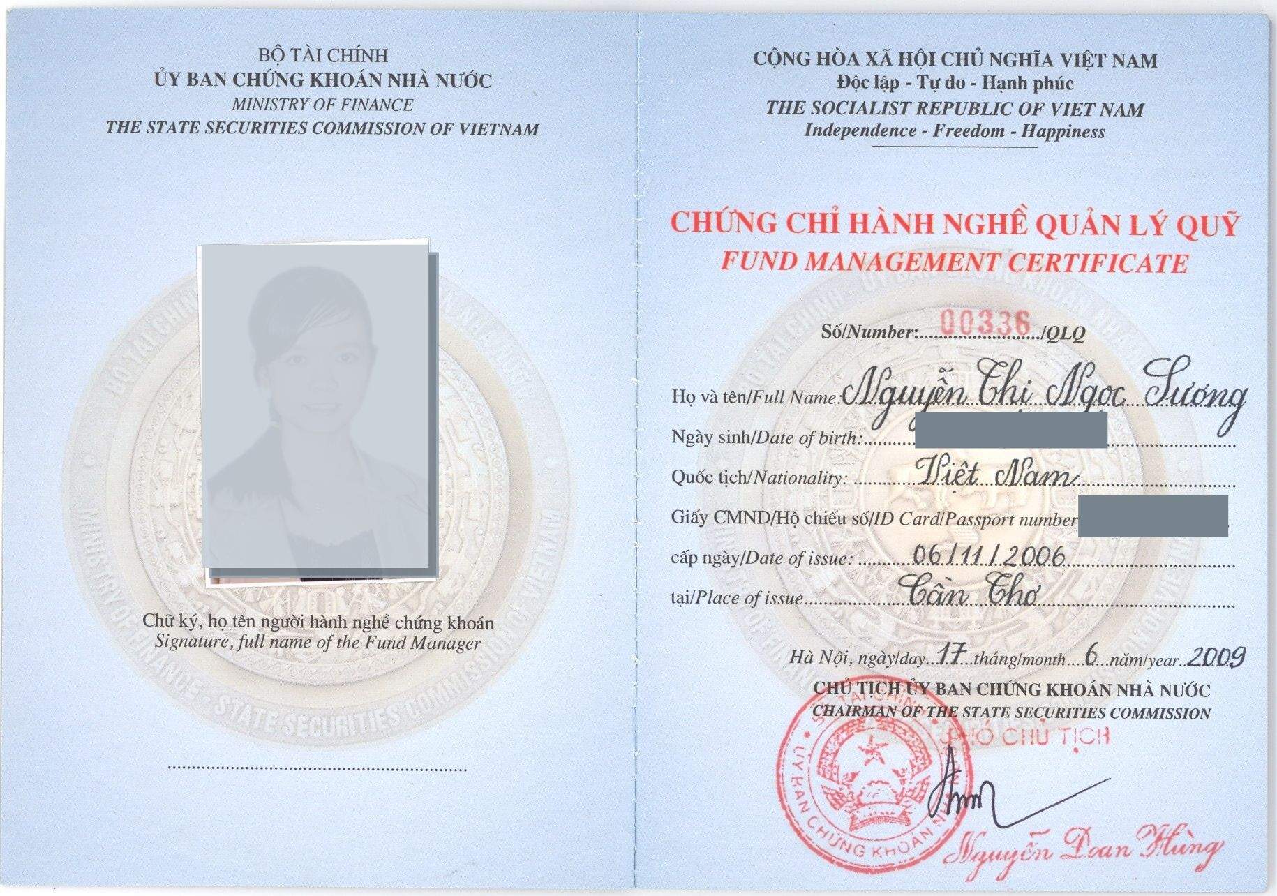 Mẫu bìa quản lý chứng chỉ quỹ