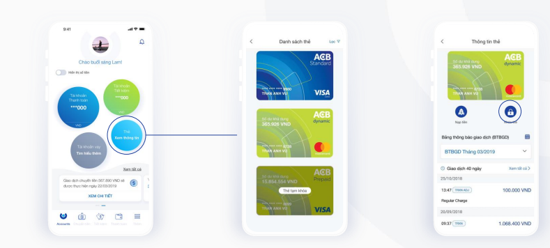Mở khóa thẻ trên Mobile Banking