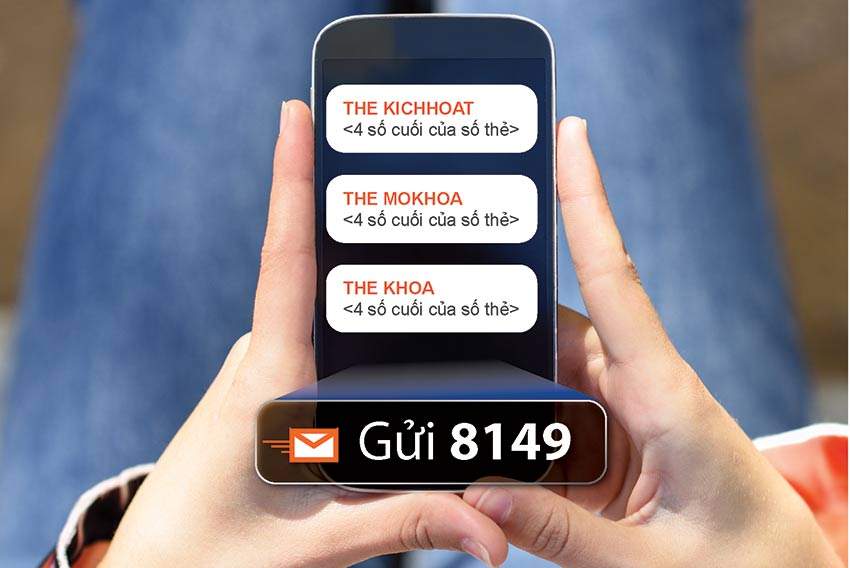 Khóa thẻ tạm thời qua cú pháp tin nhắn trên điện thoại