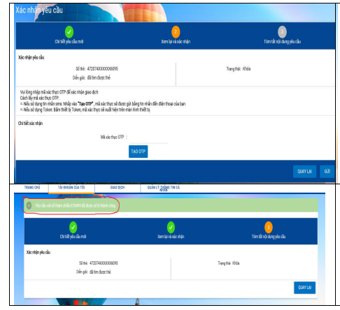 Khóa thẻ Sacombank trên Internet Banking 
