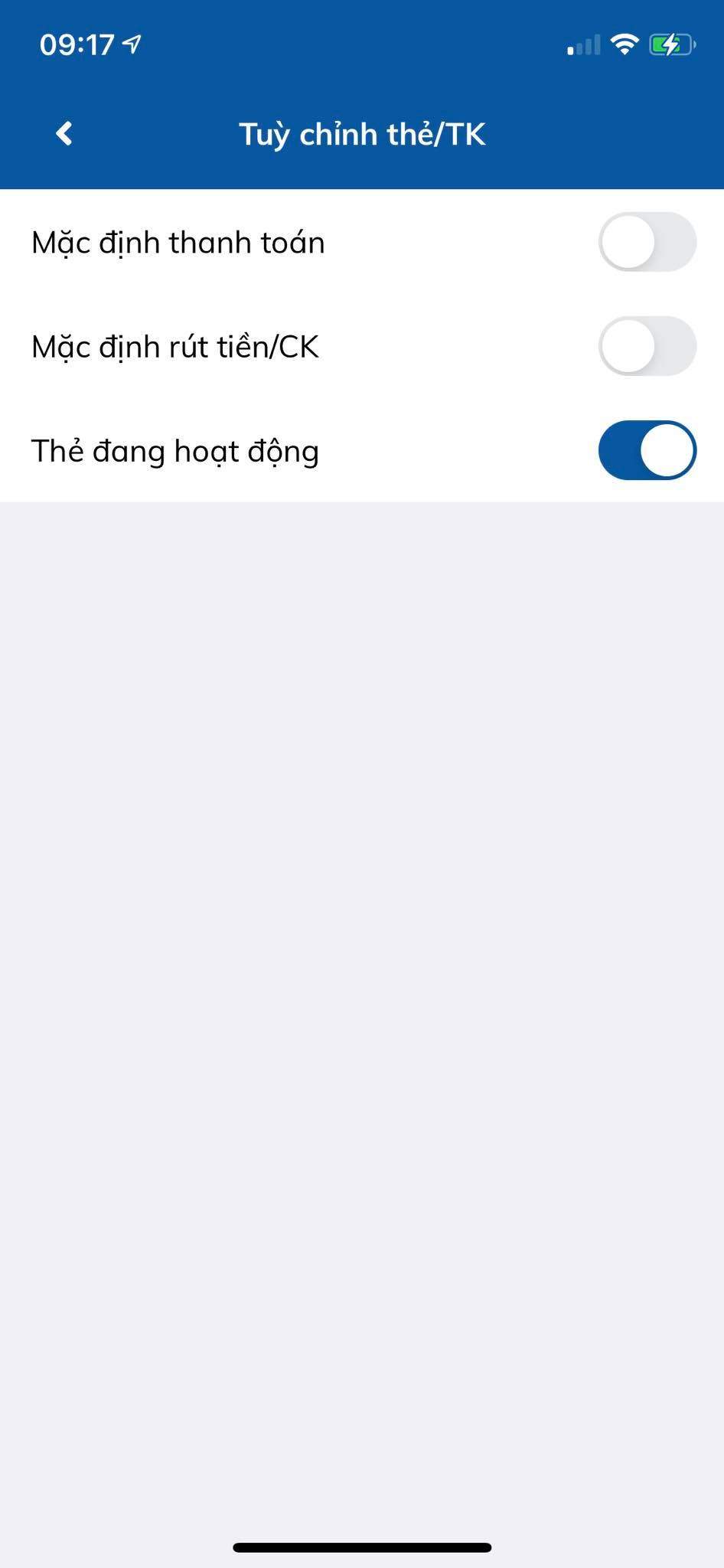 Thực hiện khóa thẻ 