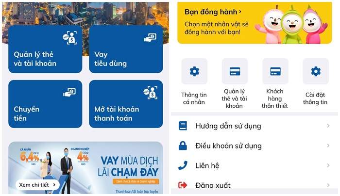 Nhấn chọn quản lý tài khoản 