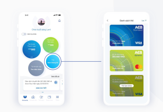 Khóa thẻ tín dụng ACB trên Mobile Banking