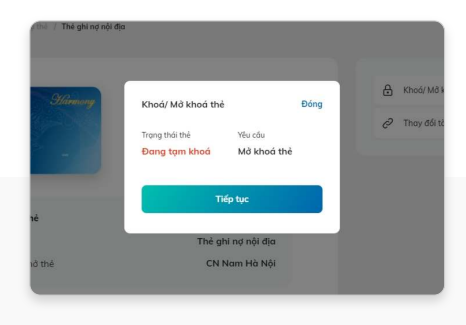 Xác nhận yêu cầu mở khóa thẻ 