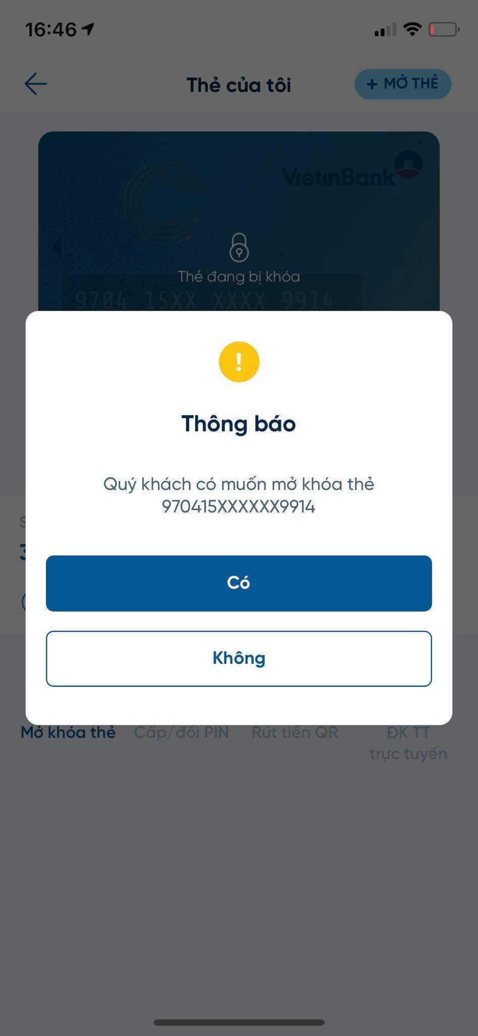 Hệ thống sẽ hỏi bạn có chắc muốn mở khóa 
